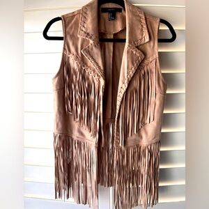 NWOT Forever21 Faux Suede Fringe Vest